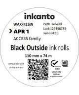 110mm x 74M inkanto CSO APR1 Wax/Resin Thermal Transfer Ribbon