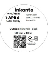 110mm x 360M inkanto CSO APR6 Wax/Resin Thermal Transfer Ribbon 1 Inc