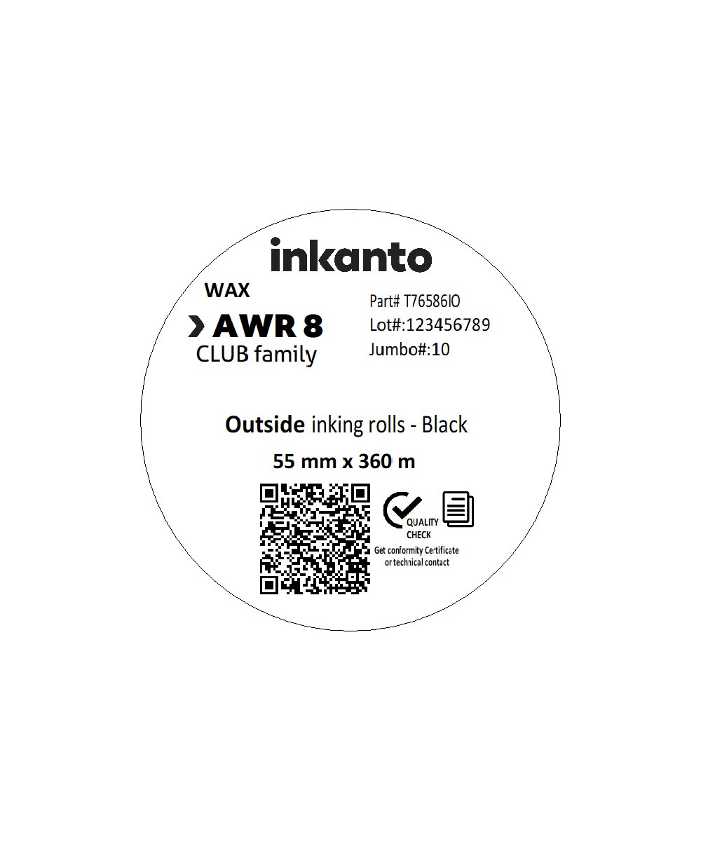 55mm x 360M inkanto AWR8 Standard Wax CSO Thermal Transfer Ribbon