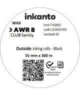 55mm x 360M inkanto AWR8 Standard Wax CSO Thermal Transfer Ribbon