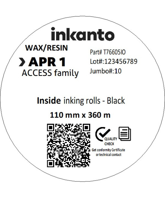 110mm x 360M inkanto CSI APR1 Standard Wax/Resin Thermal Transfer Rib