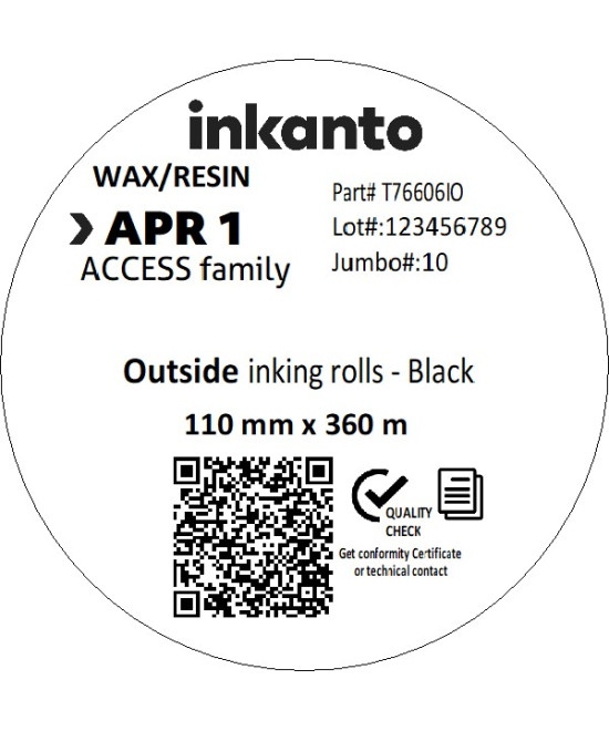 110mm x 360M inkanto CSO APR1 Standard Wax/Resin Thermal Transfer Rib