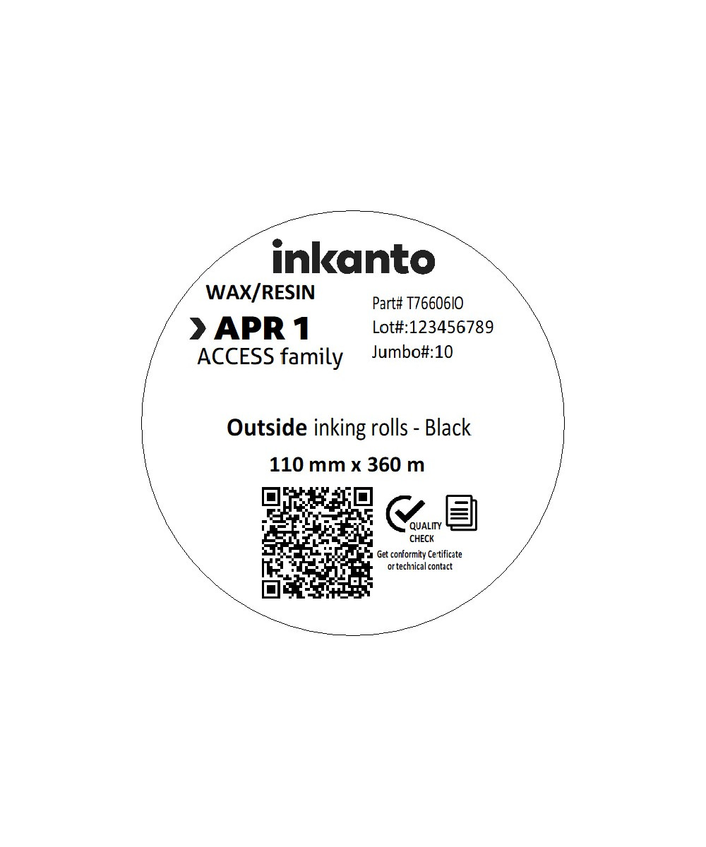 110mm x 360M inkanto CSO APR1 Standard Wax/Resin Thermal Transfer Rib