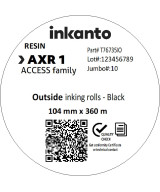 104mm x 360M inkanto CSO AXR1 Standard Resin Thermal Transfer Ribbon Half Inch Core