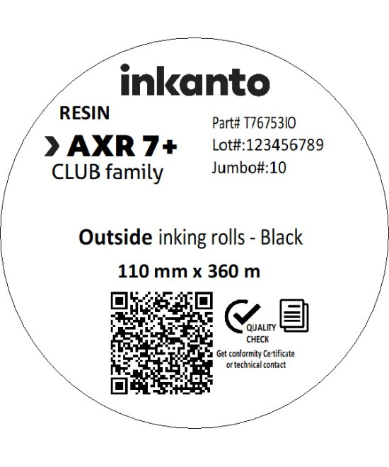 110mm x 360M inkanto CSO AXR7+ Premium Resin Thermal Transfer Ribbon 1 Inch Core