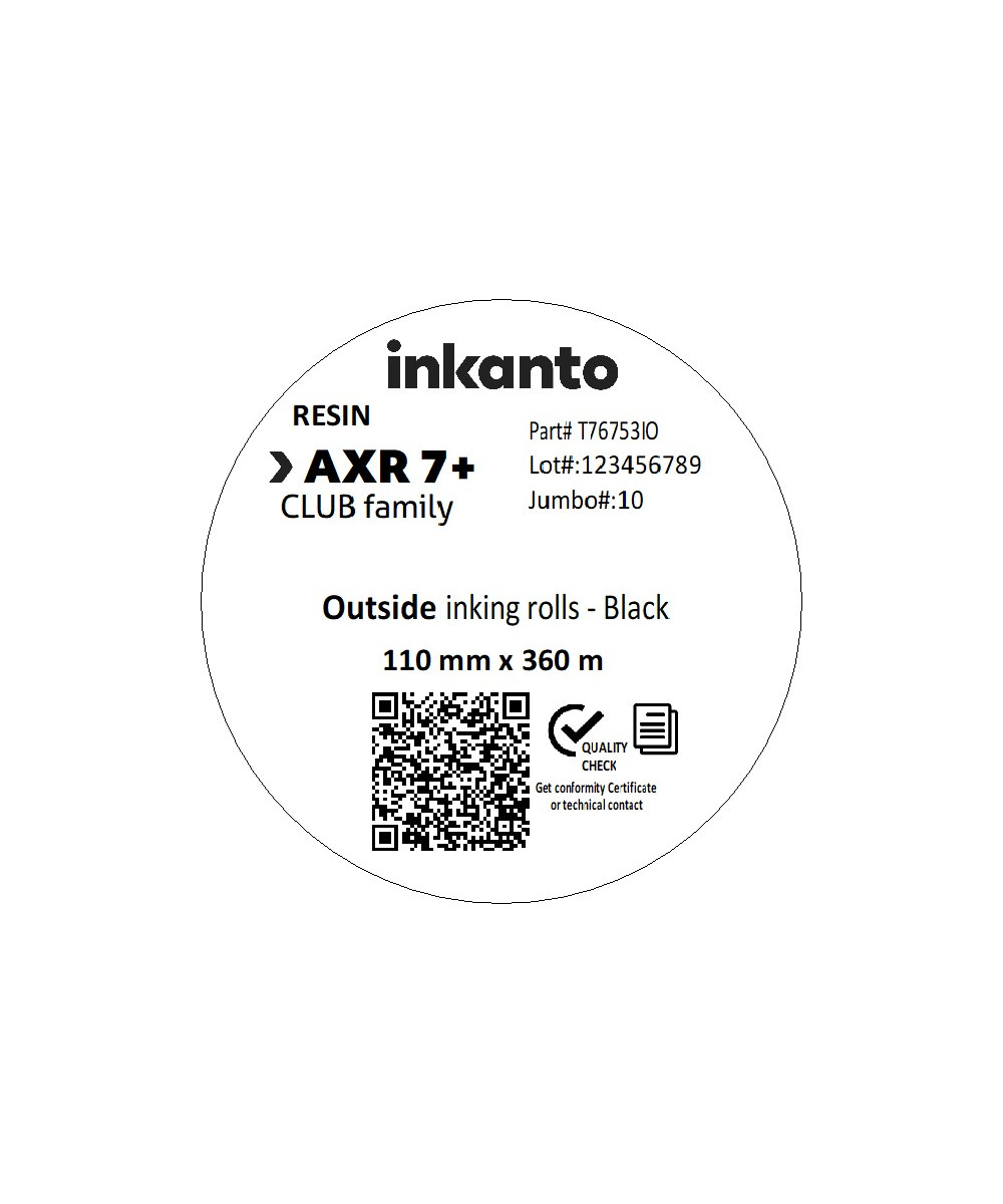 110mm x 360M inkanto CSO AXR7+ Premium Resin Thermal Transfer Ribbon 1 Inch Core