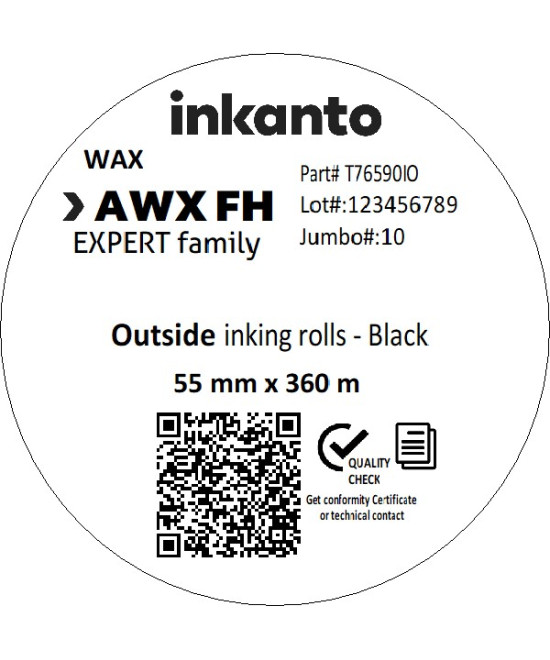 55mm x 360M inkanto CSO AWXFH Premium Wax Thermal Transfer Ribbon 1 I
